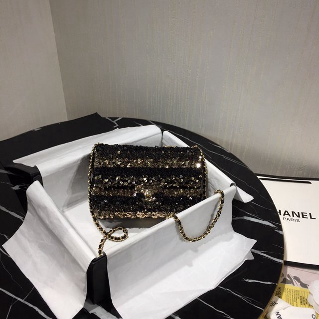 Chanel女包 AS0195 香奈兒19最新款珠片包 Chanel鏈條小挎包 香奈兒單肩包  djc3812