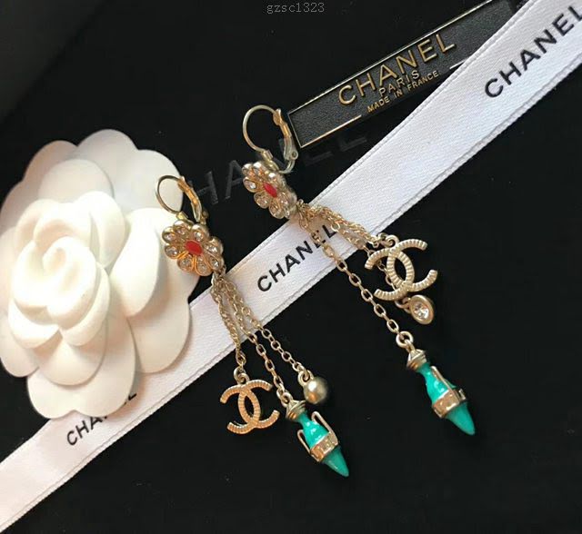 chanel耳環 春夏新款 時尚完美花朵 酒瓶 個性 純銀針流蘇耳環  gzsc1323