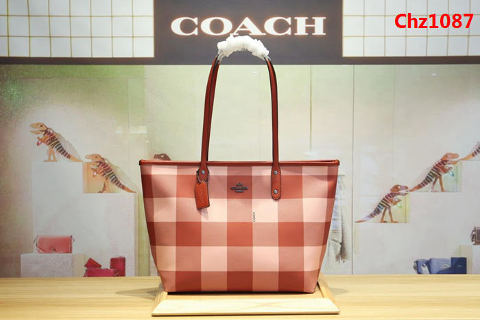 COACH蔻馳 新款 C家26147 格子購物袋  Chz1087