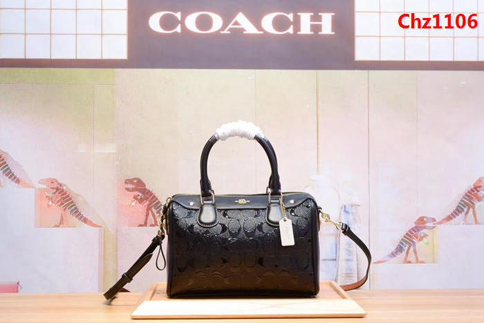 COACH蔻馳 C家新款 11920 漆皮壓花枕頭包 容量大 可單肩斜挎  Chz1106