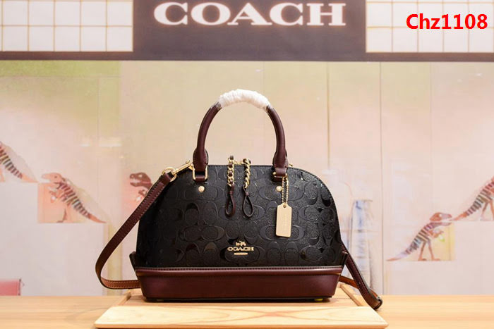 COACH蔻馳 海外代購品質 55450 專櫃最火爆款 小貝殼包 經典壓紋配色拼接  Chz1108