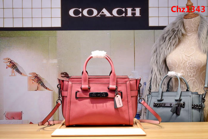 COACH蔻馳 代購正品 Coach新款 swagger27 專櫃新款 光面牛皮 手提斜挎包 F12111  Chz1343