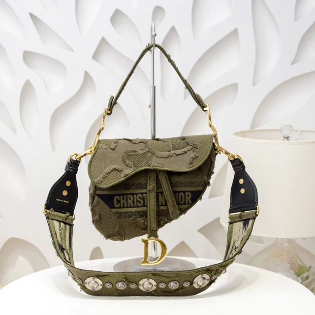 Dior包 迪奧Saddle Bag字母刺繡馬鞍包 Dior手提斜挎包  Dyd1417