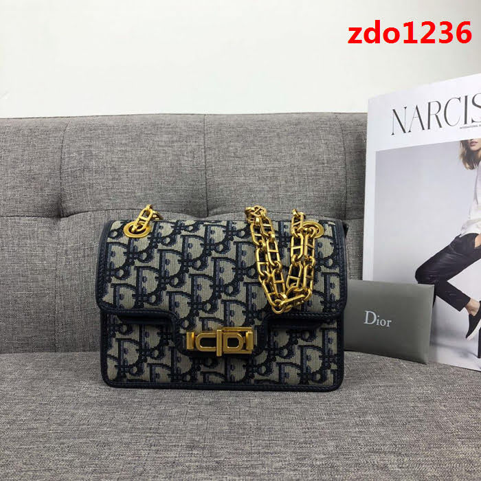 DIOR迪奧 老花布系列 Dior oblique 帆布斜挎包 復古CD扣  zdo1236