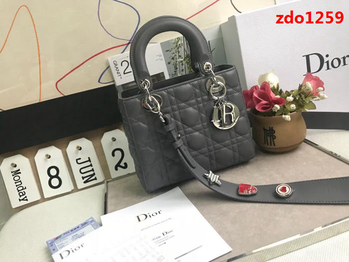 DIOR迪奧 頂級原單 Dior 徽章系列 四格戴妃包 手提斜挎包  zdo1259