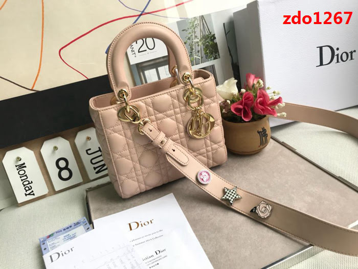 DIOR迪奧 頂級原單 Dior 徽章系列 四格戴妃包 手提斜挎包  zdo1267