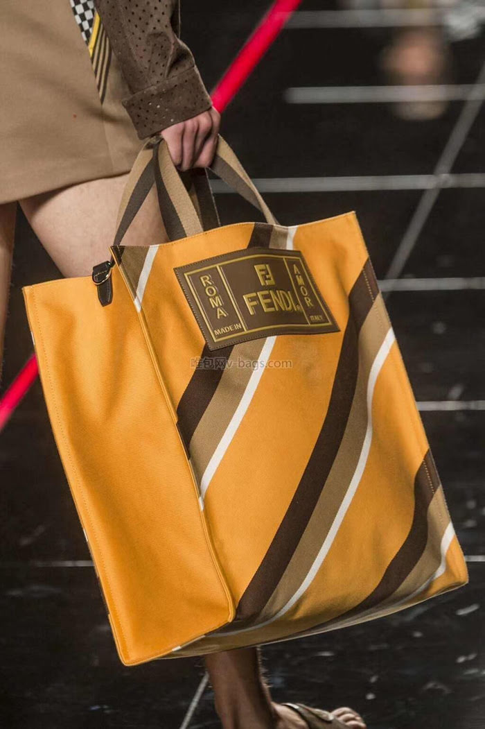 FENDI芬迪 進口FENDI專用布料 專門訂制手腕織帶 三色漸變 時尚休閒 手提購物包  fd1509
