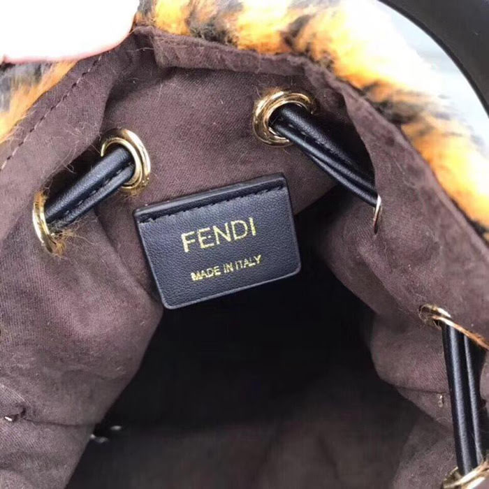 FENDI芬迪 Fendi MINI BUCKET 字母繡桶包 可手提 可斜挎 8850毛毛  fd1633