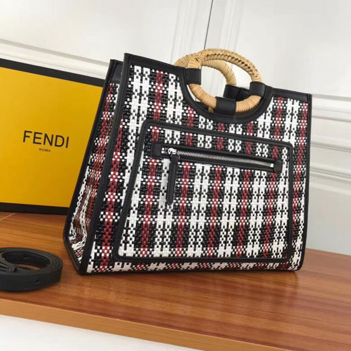 FENDI芬迪 大新款 FENDI KAN I F手工編織系列 手提 斜挎雙用 8832  fd1644