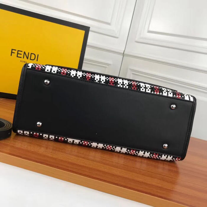 FENDI芬迪 大新款 FENDI KAN I F手工編織系列 手提 斜挎雙用 8832  fd1644
