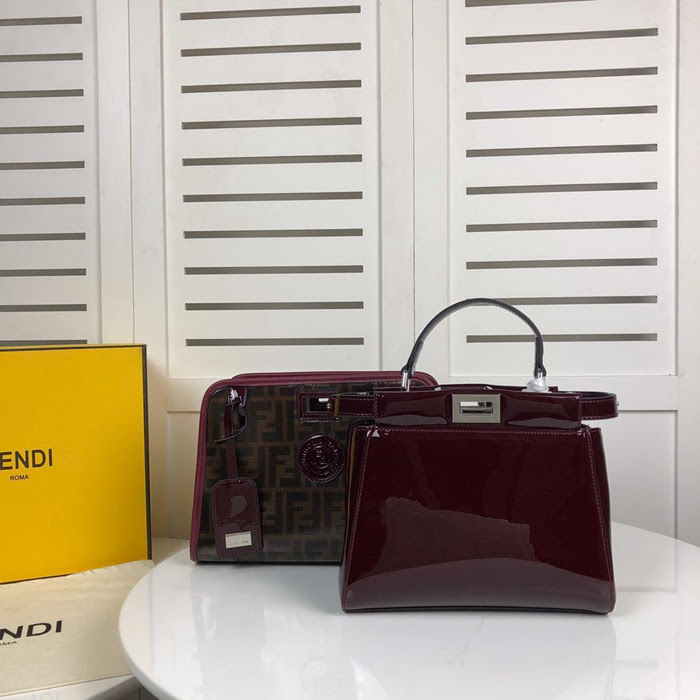 FENDI芬迪 黑色牛皮 相配翻蓋 單手抦手提肩背包  fd1831