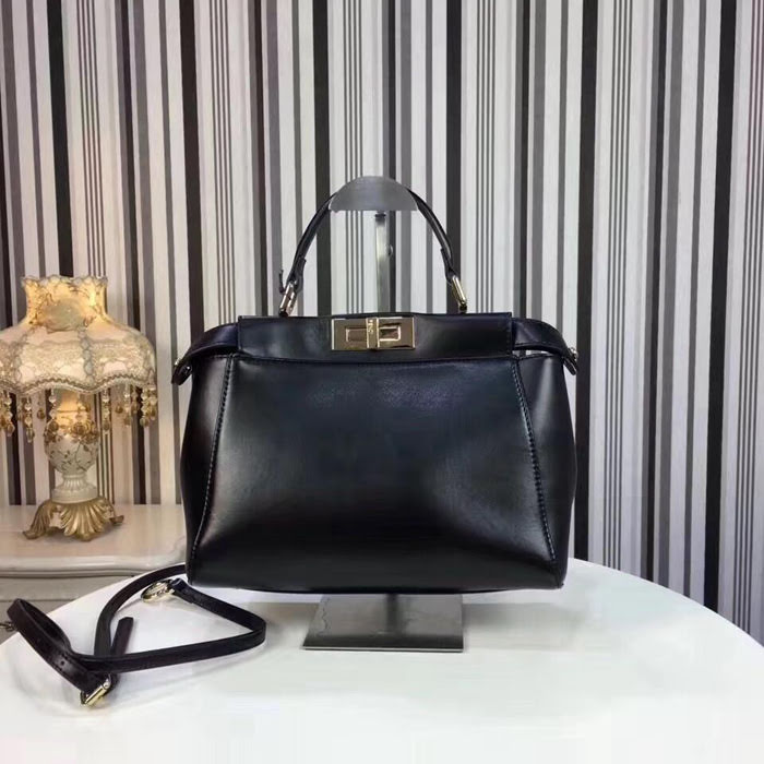 FENDI芬迪 小貓包 Peekaboo 平紋手袋 大號 手提肩背包  fd1866
