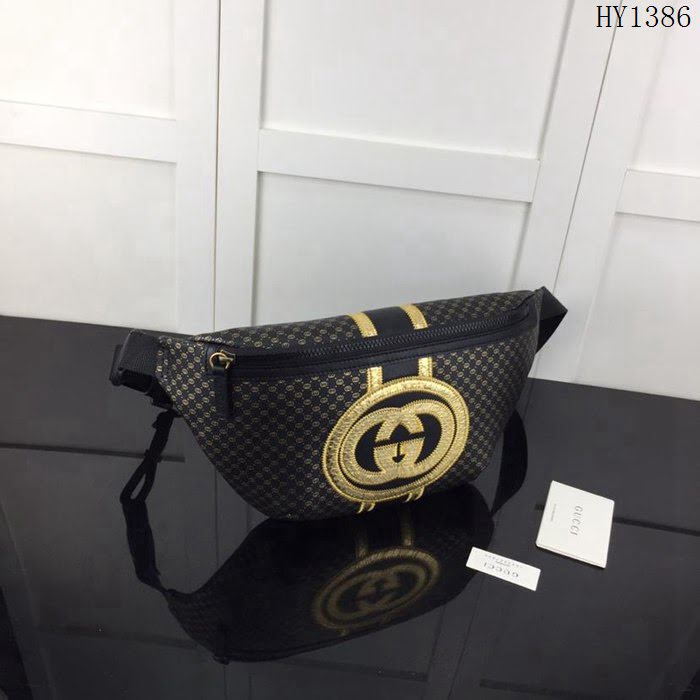 GUCCI古馳 新款 專櫃品質 原單 536416 克色配蛇皮絲印 休閒百搭款 腰包HY1386