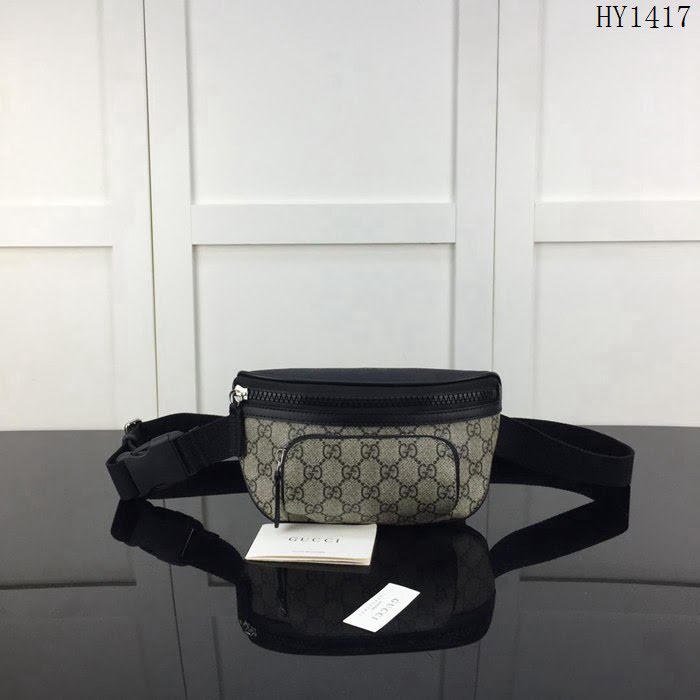 GUCCI古馳 新款 專櫃品質 原單 450946啡克 休閒百搭款 腰包HY1417