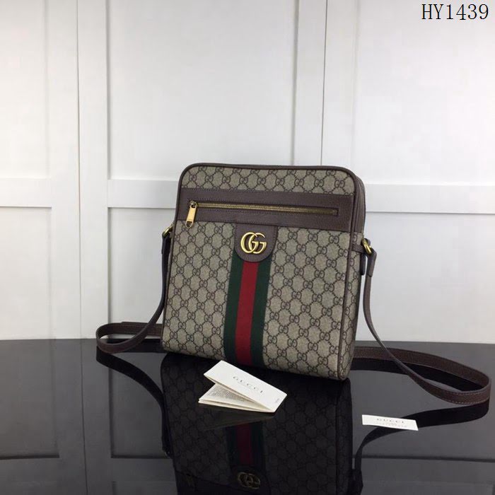 GUCCI古馳 新款 專櫃品質 原單 547934啡 男款 單肩斜挎包HY1439