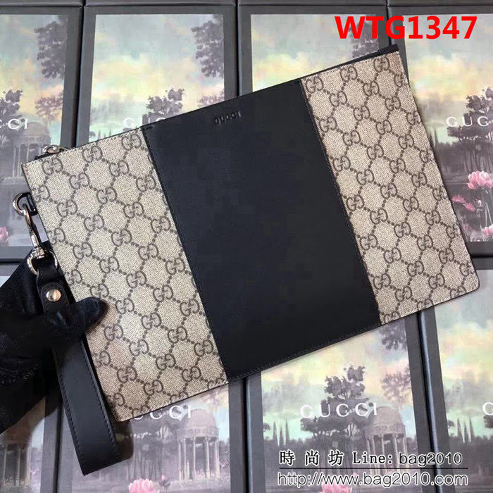 GUCCI古馳 原單 GG圖案 Supreme高級PVC牛皮手包 495017 克皮杏PVC WTG1347