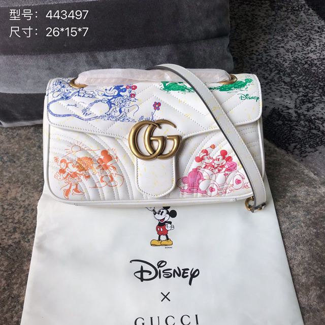 Gucci女包 古馳2020新款 Gucci手提單肩斜跨包 498110 白藍皮  gdj1130