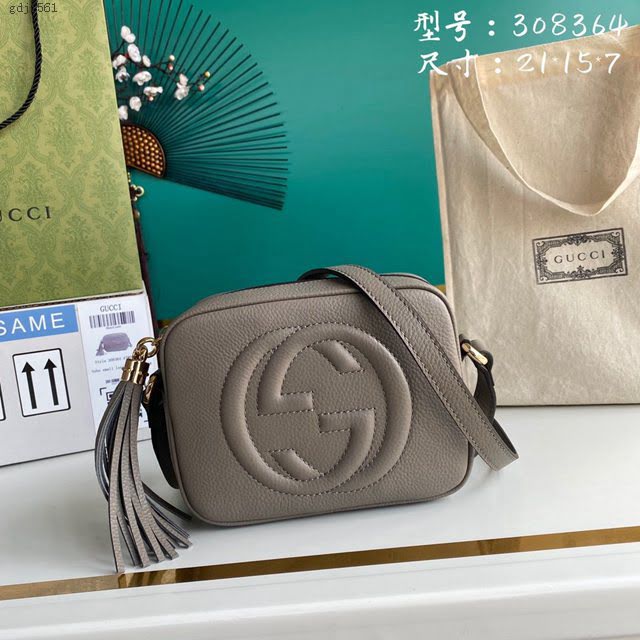 Gucci女手拎包包 古驰GG大logo拉链款流苏相机包 Gucci单肩斜挎包 308364  gdj1561