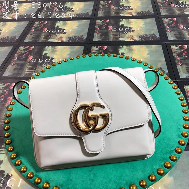 Gucci包 古馳女包 550126 Gucci牛皮單肩女包 Gucci斜挎包 白色  gudj1010