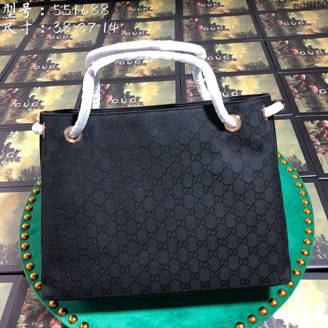 Gucci包 古馳女包 551688啡布 Gucci新款手提包  gudj1151