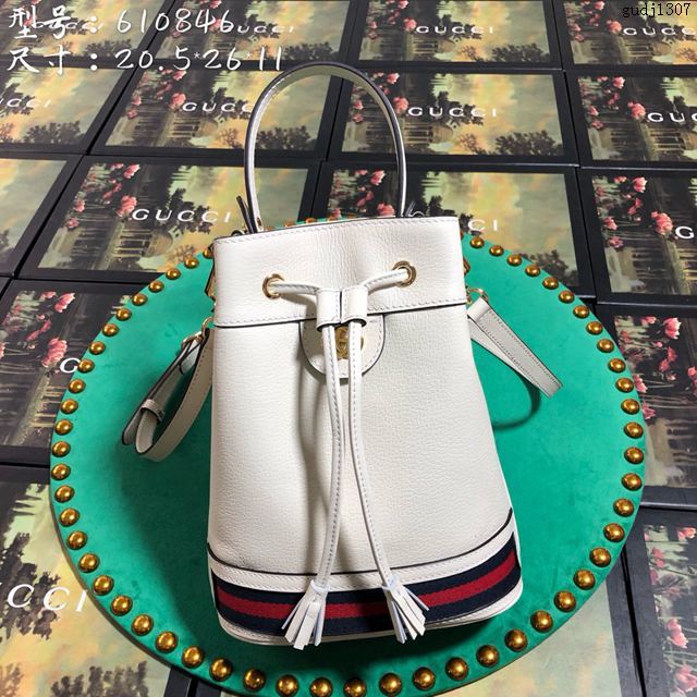 Gucci包 古馳女包 610846克皮 Gucci新款單肩包 Gucci桶包  gudj1307