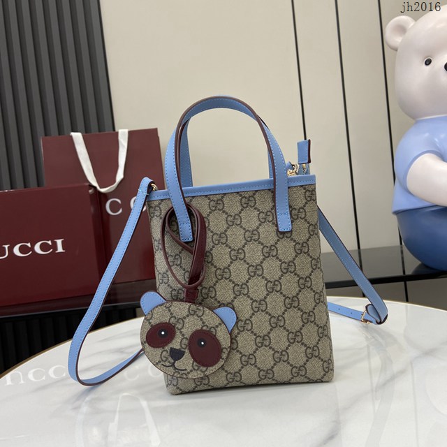 Gucci專櫃古馳最新款飾熊貓細節GG迷你手提肩包 jh2016型號：831899
