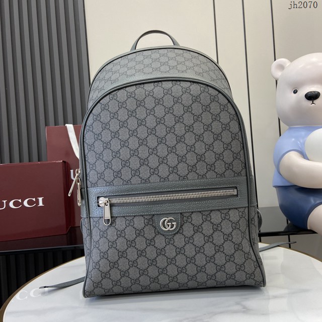 Gucci專櫃古馳最新款2025早春系列雙G圖案男士雙肩背包 jh2070型號：821938