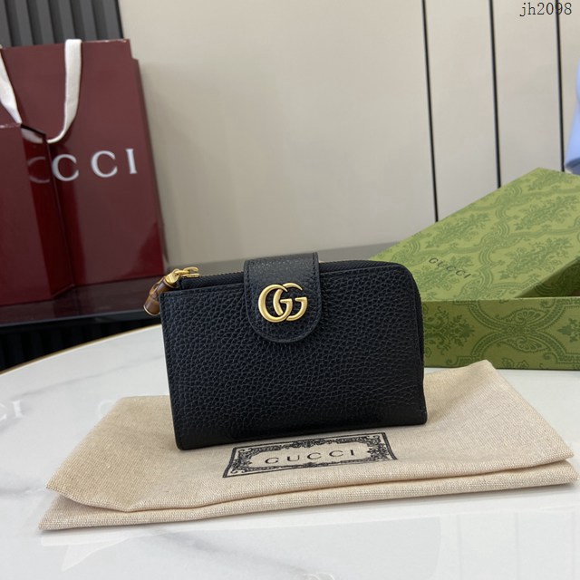 Gucci專櫃古馳最新款Marmont系列錢夾拉鏈中夾錢包 jh2098型號：739498