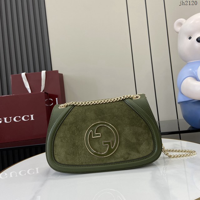Gucci專櫃古馳最新款Blondie系列小號肩背包磨砂原廠皮斜挎女包 jh2120型號：815715