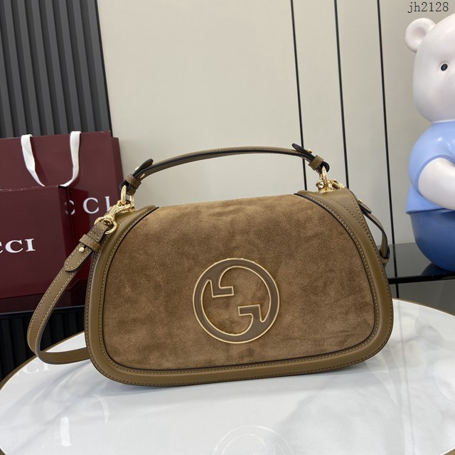 Gucci專櫃古馳最新款Blondie系列中號手提包原廠皮肩背女包 jh2128型號：815719