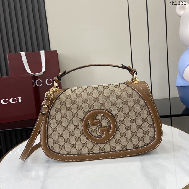 Gucci專櫃古馳最新款Blondie系列中號手提包原廠皮肩背女包 jh2132型號：815716