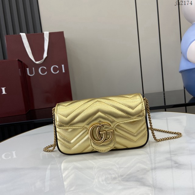 Gucci專櫃古馳最新款Marmont系列超迷你手袋鏈條女包 jh2174型號：476433