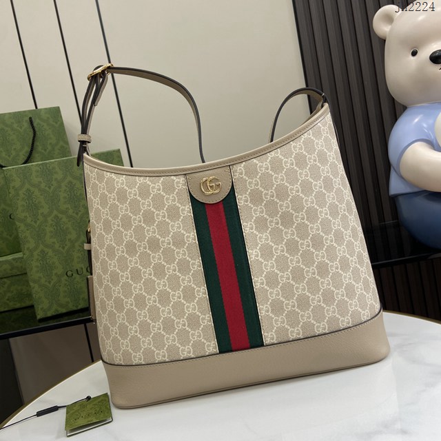 Gucci專櫃古馳最新款Ophidia系列GG中號肩背包水桶包 jh2224型號：781392
