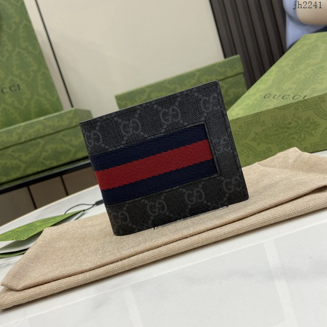 Gucci專櫃古馳最新款飾GG細節錢包男士短夾 jh2241型號：408827