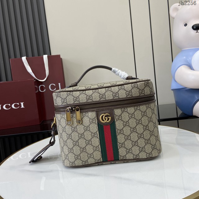 Gucci專櫃古馳最新款Ophidia系列GG中號旅行包化妝包 jh2256型號：811489