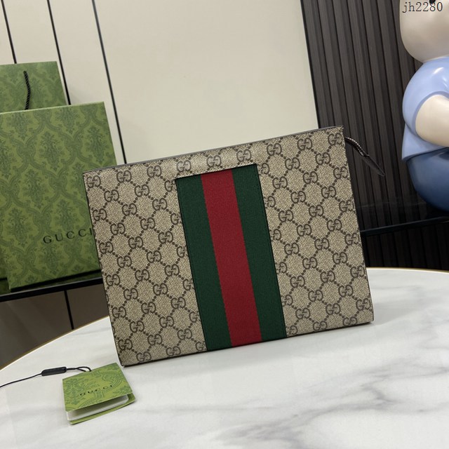 Gucci專櫃古馳最新款Ophidia系列手包男士手拿包 jh2280型號：475316