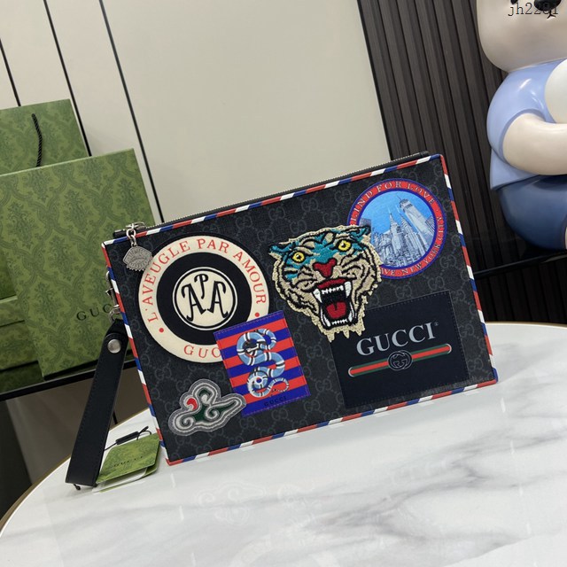 Gucci專櫃古馳最新款Ophidia系列手包男士手拿包 jh2281型號：496346