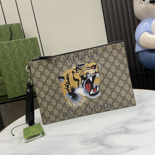 Gucci專櫃古馳最新款Ophidia系列手包男士手拿包 jh2287型號：473904