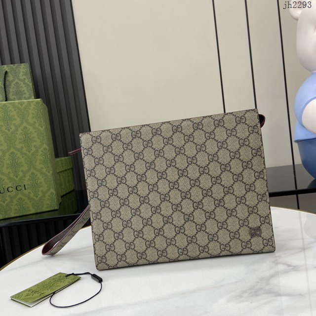 Gucci專櫃古馳最新款飾GG細節手拿包男士手包 jh2293型號：768255