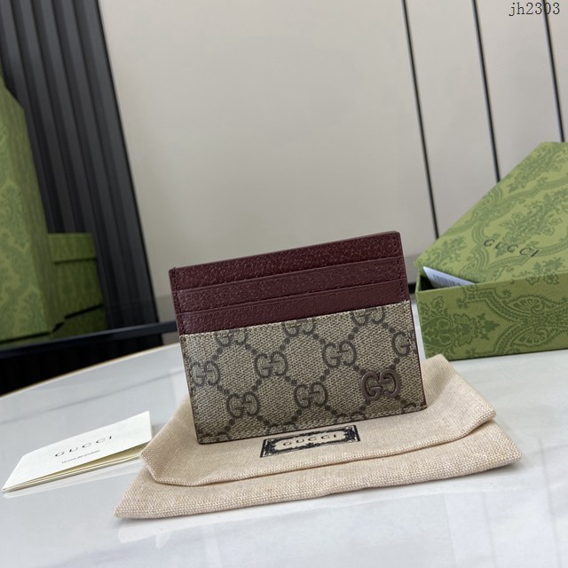 Gucci專櫃古馳最新款飾GG細節卡片夾卡包 jh2303型號：795230