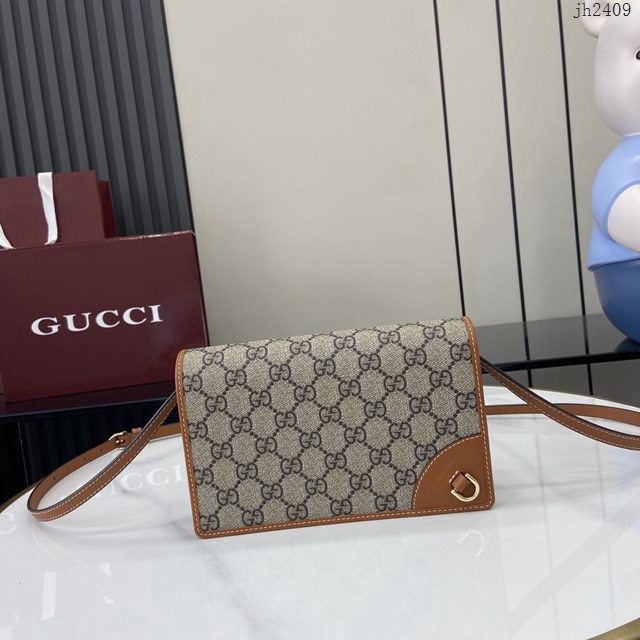 Gucci專櫃古馳最新款Emblem系列超迷你肩背包斜挎女包 jh2409型號：820688