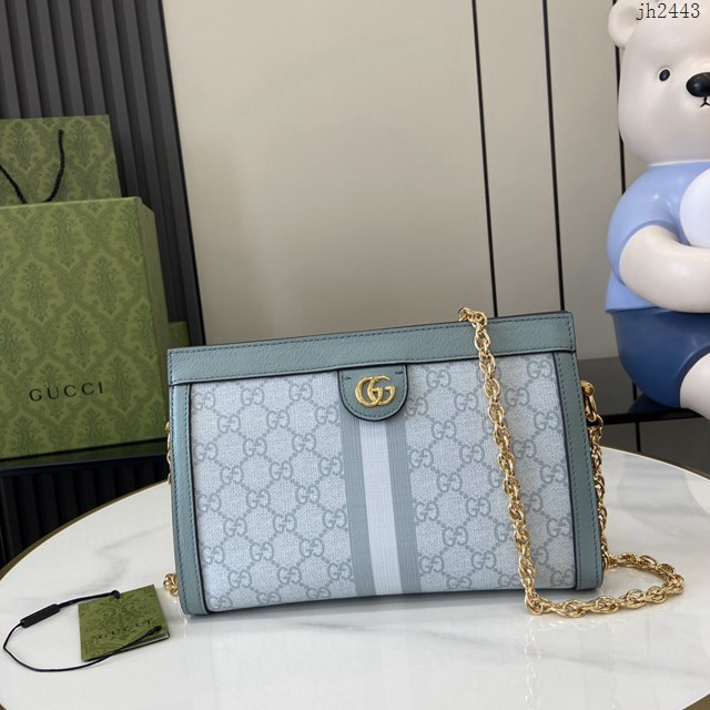 Gucci專櫃古馳最新款Ophidia系列GG小號肩背包鏈條斜挎包 jh2443型號：503877