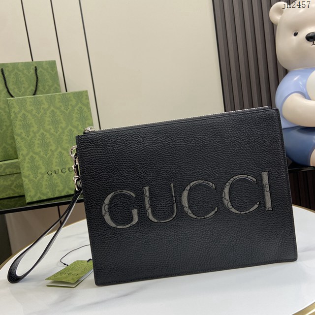 Gucci專櫃古馳2024早春系列最新款手拿包男士手包 jh2457型號：768374