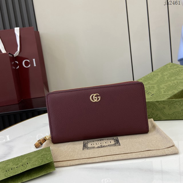 Gucci專櫃古馳最新款Marmont系列長夾全皮男女款長錢包 jh2461型號：739499