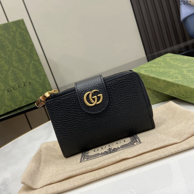 Gucci專櫃古馳最新款Marmont系列錢夾拉鏈中夾錢包 jh2462型號：739498