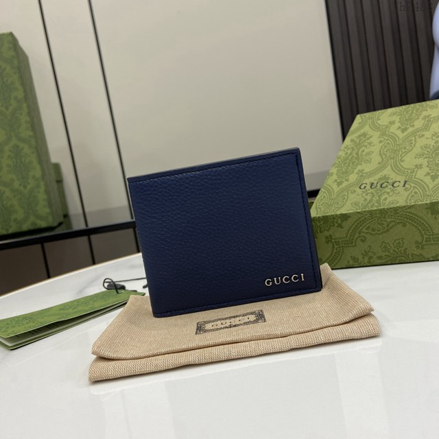 Gucci專櫃古馳最新款Gucci標識雙折錢包男士短夾錢包 jh2488型號：771148