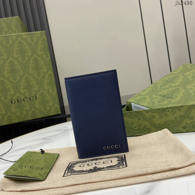 Gucci專櫃古馳最新款飾Gucci標識長款卡片夾男士卡包 jh2490型號：771159