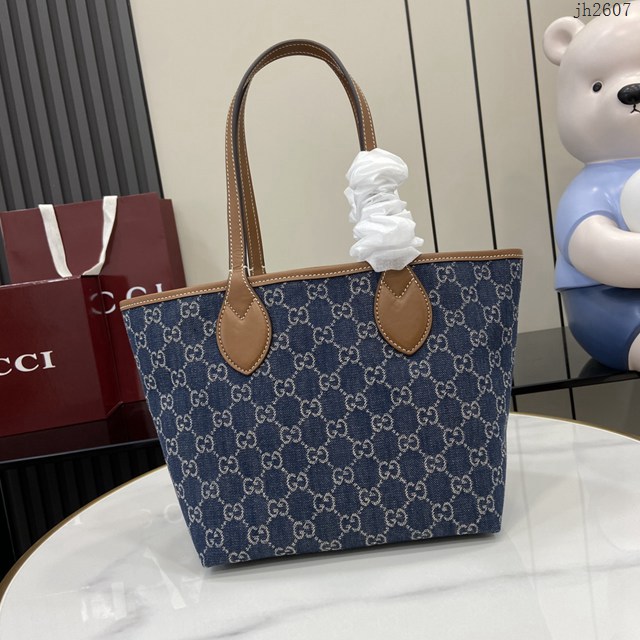 Gucci專櫃古馳最新款Totissima系列小號托特包肩背包 jh2607型號：820496