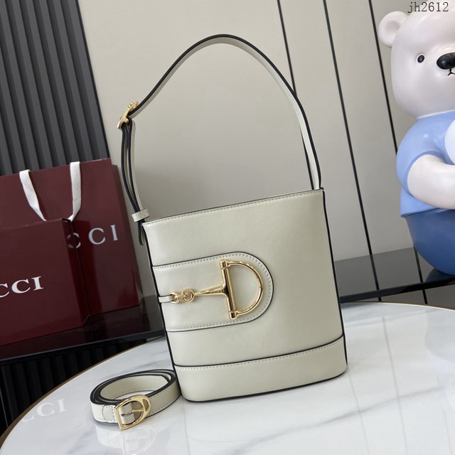 Gucci專櫃古馳2025春夏系列最新款檔案桶包手提單肩斜挎女包 jh2612型號：833665
