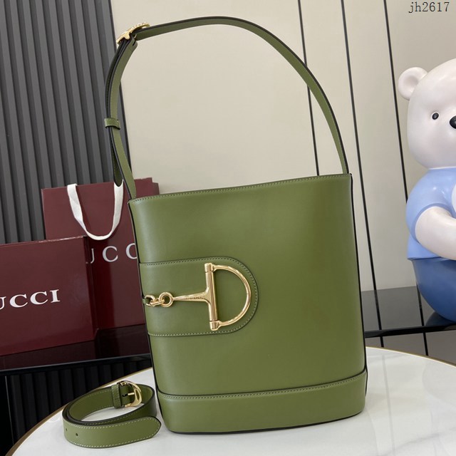 Gucci專櫃古馳2025春夏系列最新款水桶包手提單肩斜挎女包 jh2617型號：833660